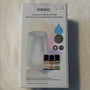 Homedics White Ultrasonic Aroma Diffuser Set